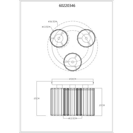 Globo - Plafonnier 3xE27/60W/230V d. 35 cm