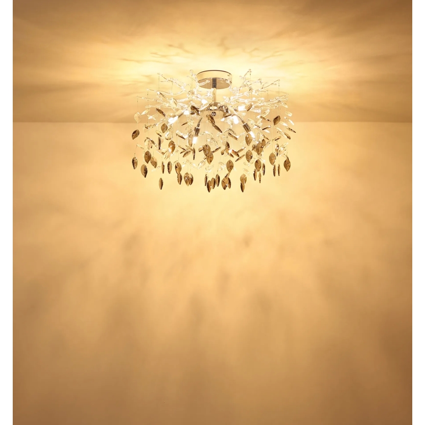 Globo - Suspension sur tige 8xG9/8W/230V chromé brillant