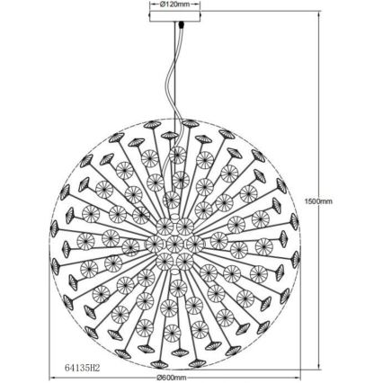 Globo - Lustre LED suspendu sur câble 9xG9/3,5W/230V doré