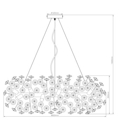Globo - Lustre LED en cristal suspendu par câble 20xG9/3,5W/230V