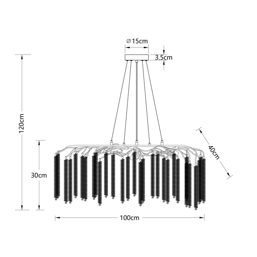 Globo - Suspension sur câble 9xG9/8W/230V