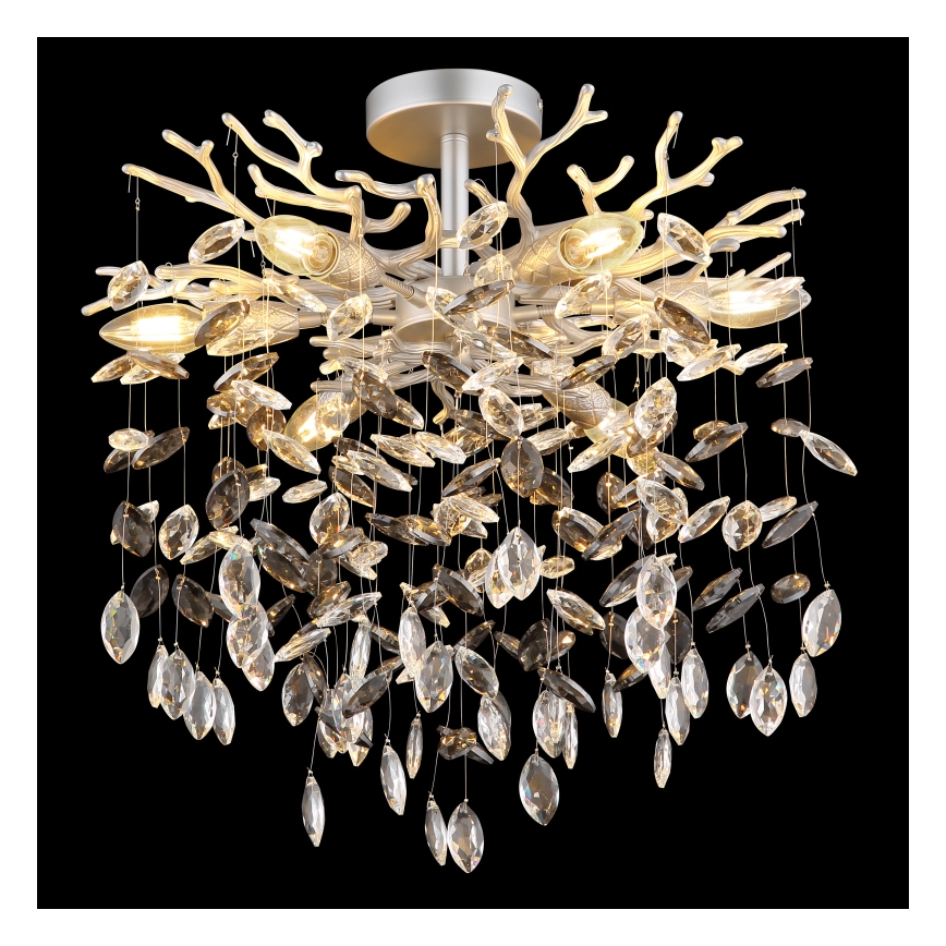 Globo - Lustre sur tige 6xE14/40W/230V argenté