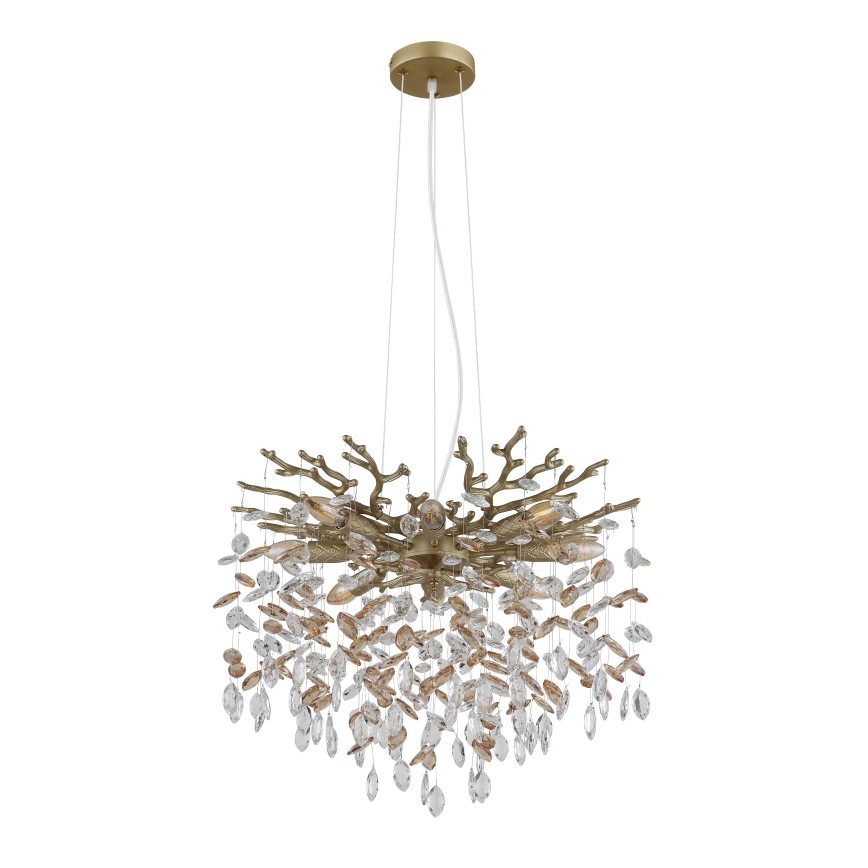 Globo - Suspension sur câble 8xE14/40W/230V dorée
