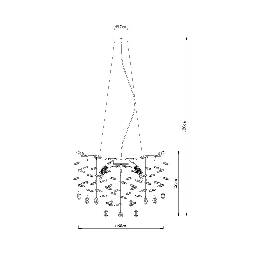 Globo - Suspension sur câble 8xE14/40W/230V dorée