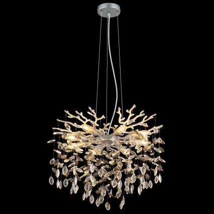 Globo - Suspension sur câble 8xE14/40W/230V argentée