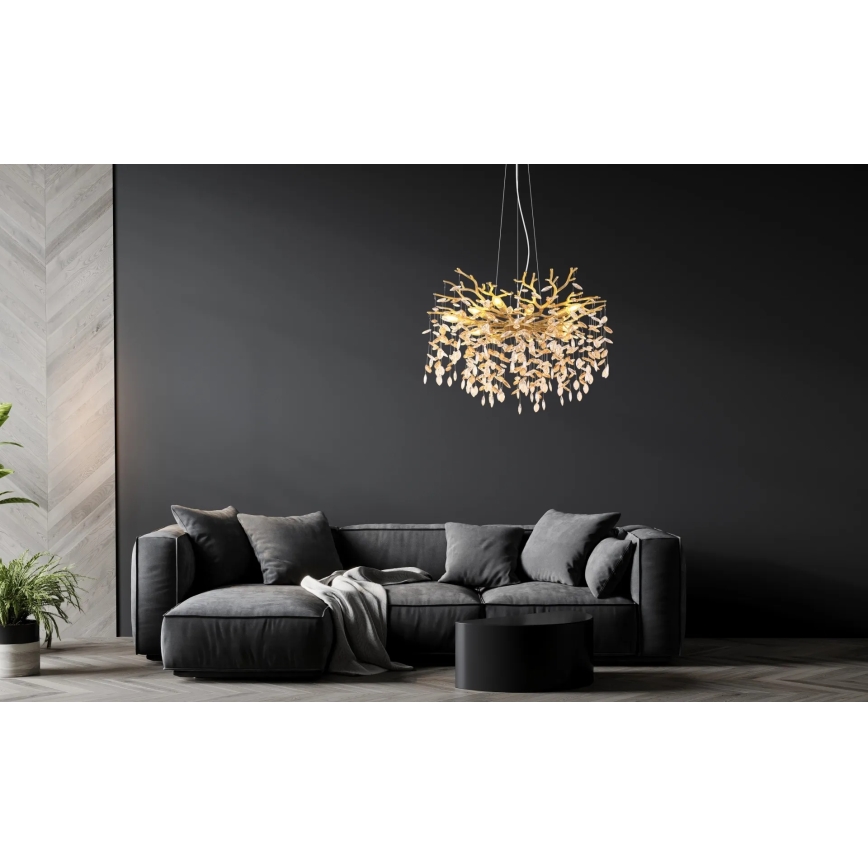 Globo - Suspension sur câble 10xE14/40W/230V dorée