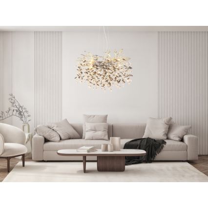 Globo - Lustre suspendu sur câbles 10xE14/40W/230V argenté