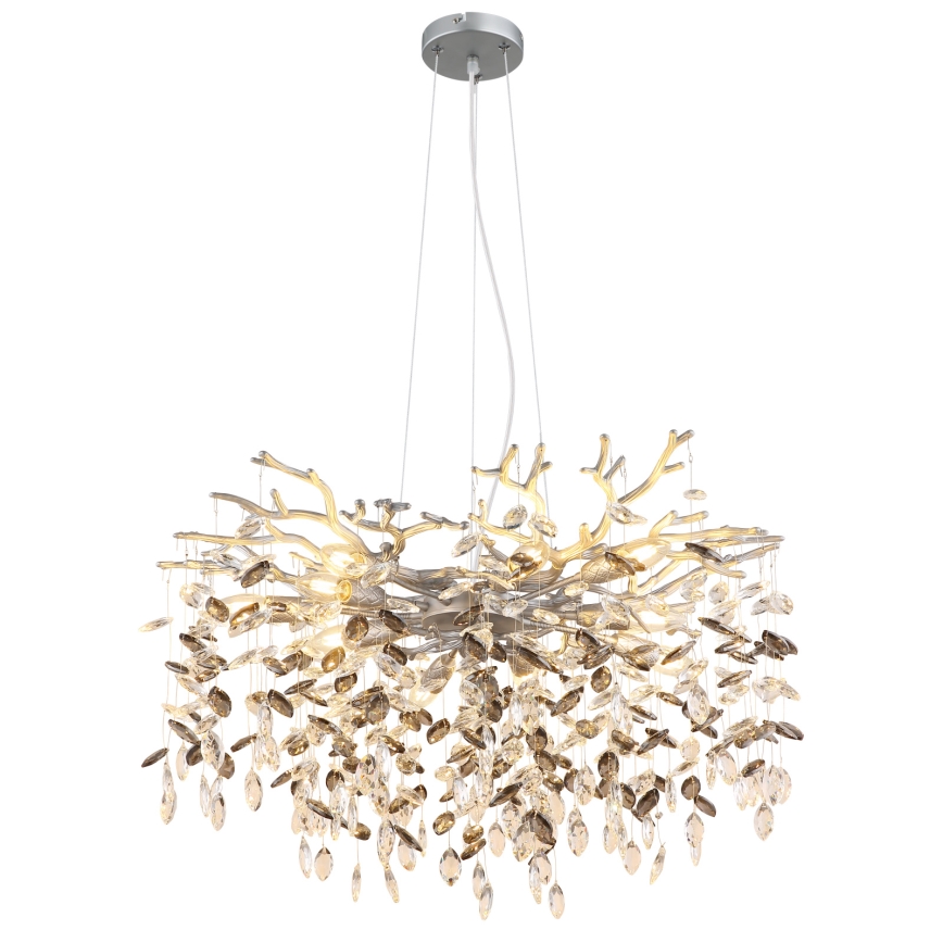 Globo - Lustre suspendu sur câbles 10xE14/40W/230V argenté