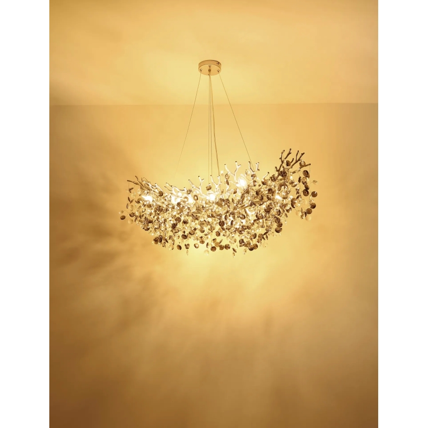 Globo - Lustre suspendu sur câbles 10xE14/40W/230V argenté