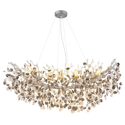 Globo - Lustre suspendu sur câbles 10xE14/40W/230V argenté