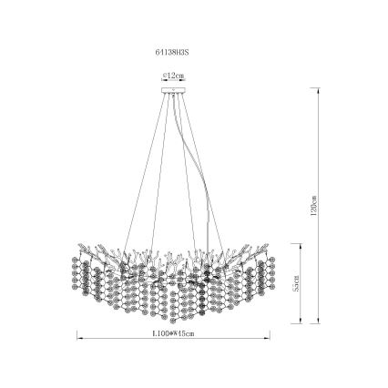 Globo - Lustre suspendu sur câbles 10xE14/40W/230V argenté