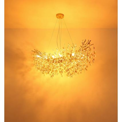 Globo - Suspension sur câble 16xE14/40W/230V dorée
