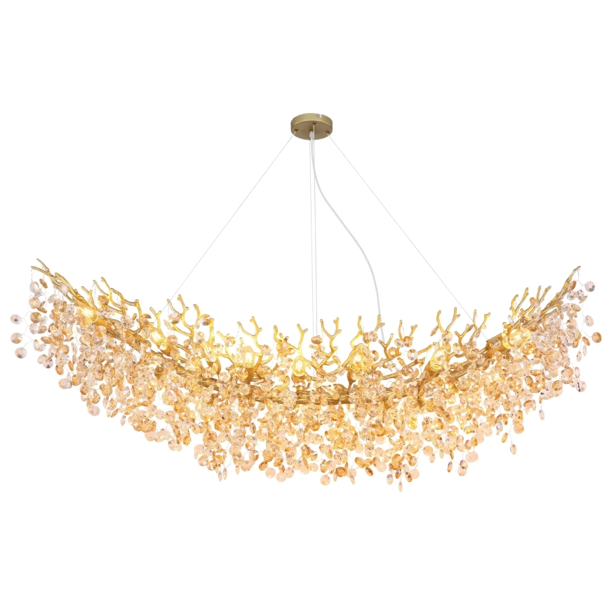 Globo - Suspension sur câble 16xE14/40W/230V dorée