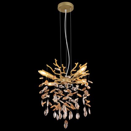 Globo - Suspension sur câble 4xE14/40W/230V doré