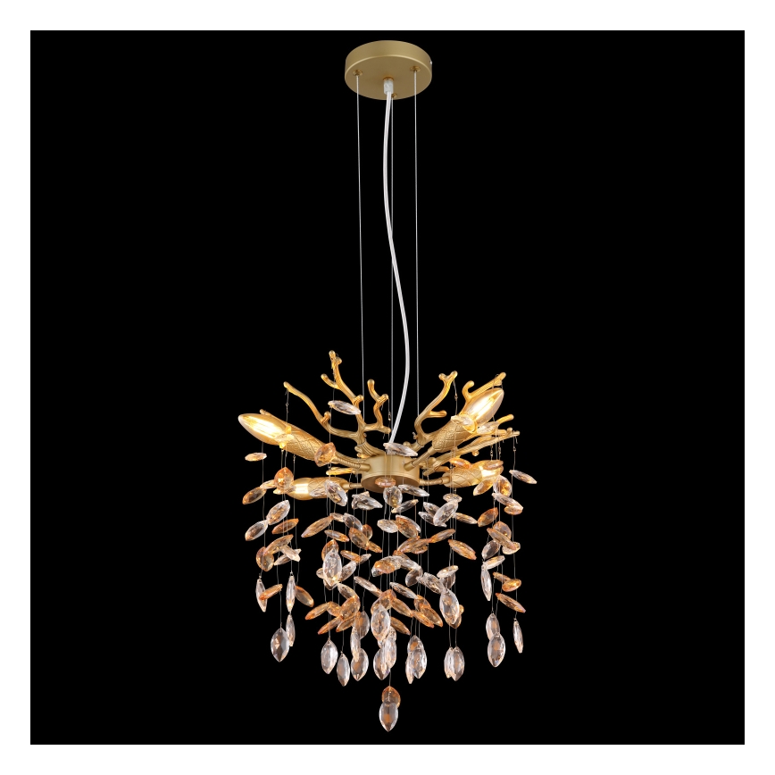 Globo - Suspension sur câble 4xE14/40W/230V doré