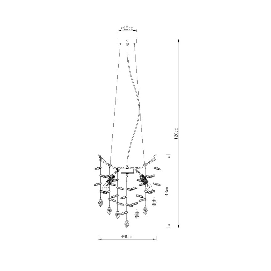 Globo - Suspension sur câble 4xE14/40W/230V argentée