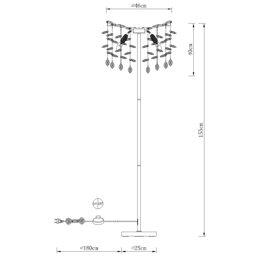 Globo - Lampadaire 5xE14/40W/230V argenté