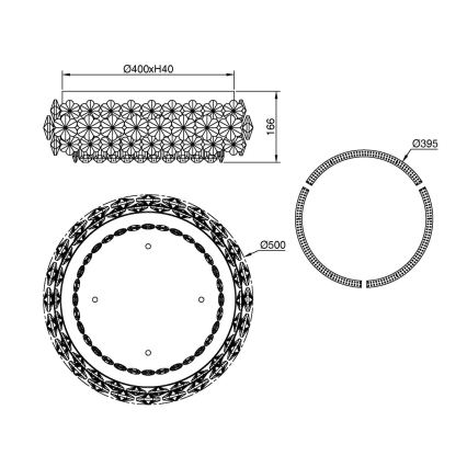 Globo - Plafonnier LED 40 W / 230 V, 4000 K, Ø 50 cm