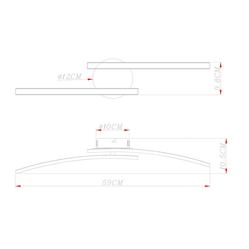 Globo - Plafonnier 2xLED/6W/230V 3000/4000/6000K