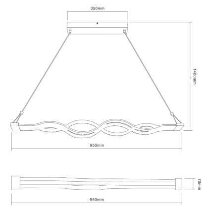 Globo - Lustre LED dimmable sur câble LED/30W/230V + télécommande