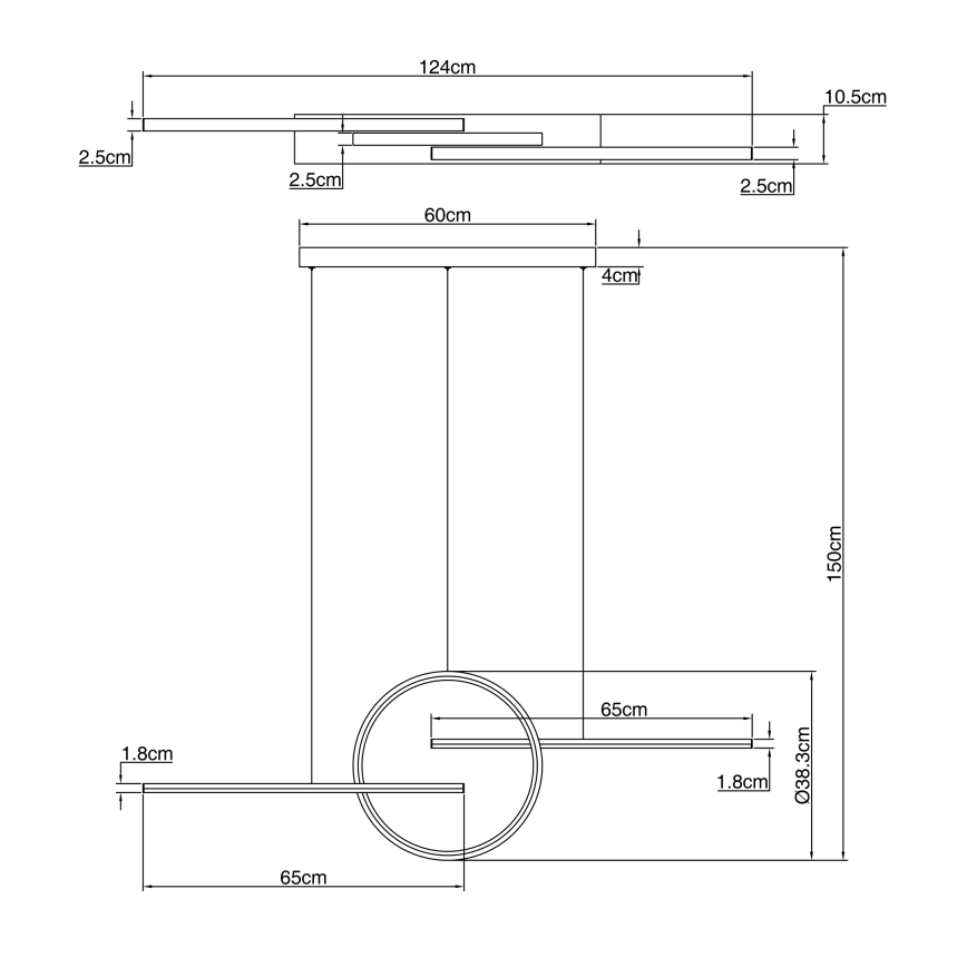 Globo - Suspension dimmable LED avec fil LED/50W/230V + télécommande
