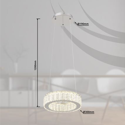 Globo - Lustre LED dimmable sur câble LED/30W/230V 2700-6000K Ø 30 cm + télécommande