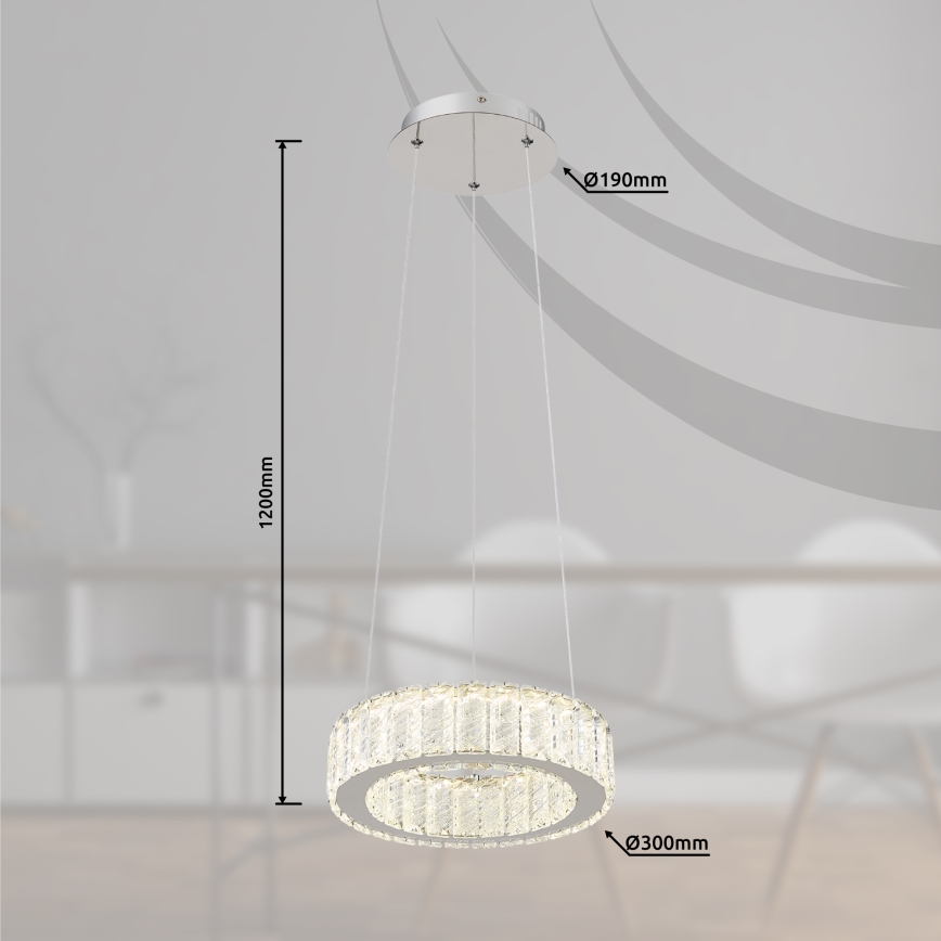 Globo - Lustre LED dimmable sur câble LED/30W/230V 2700-6000K Ø 30 cm + télécommande