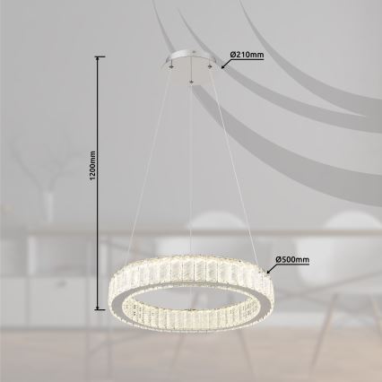 Globo - Lustre LED dimmable sur câble LED/50W/230V 2700-6000K Ø 50 cm + télécommande