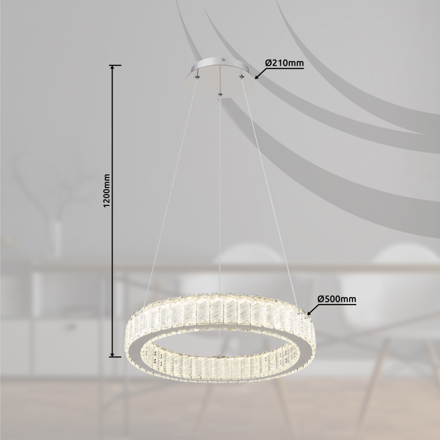 Globo - Lustre LED dimmable sur câble LED/50W/230V 2700-6000K Ø 50 cm + télécommande