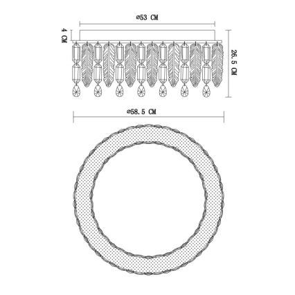 Globo - plafonnier LED/58W/230V 2700–6000K Ø 58,5 cm + télécommande