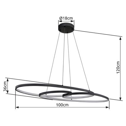 Globo - Suspension filaire LED/39W/230V 2700/4000/6500K