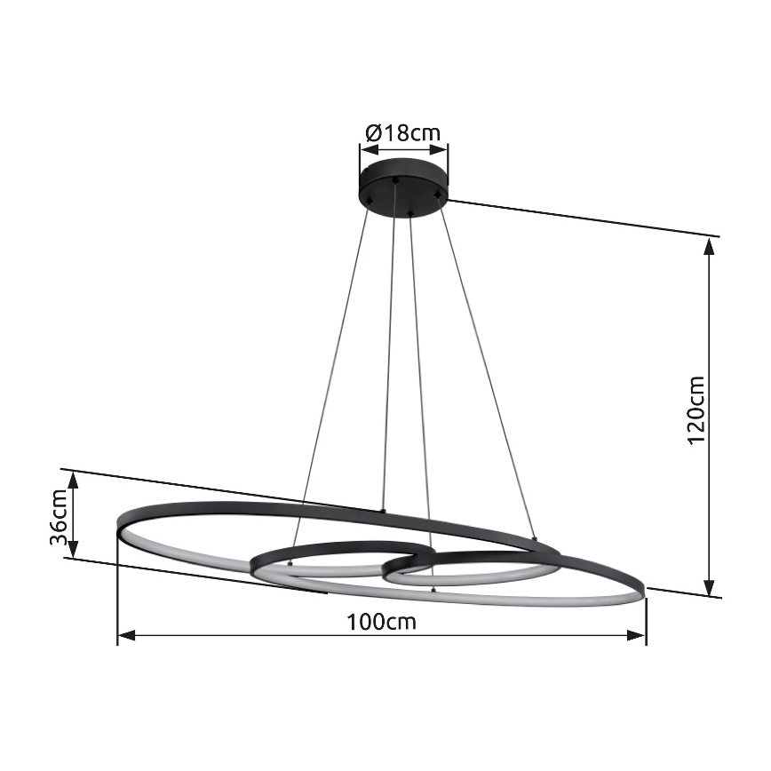 Globo - Suspension filaire LED/39W/230V 2700/4000/6500K