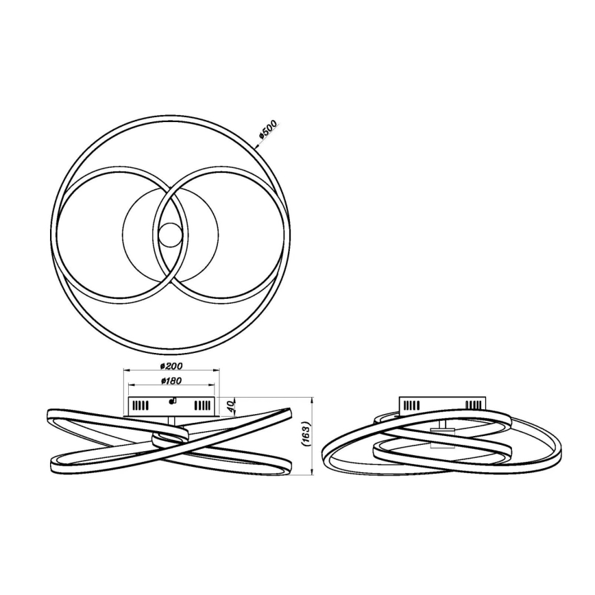 Globo - Plafonnier LED/40W/230V 3000K doré/noir