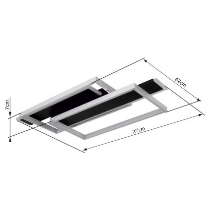 Globo - Plafonnier LED/40W/230V 62x27 cm chrome mat/noir