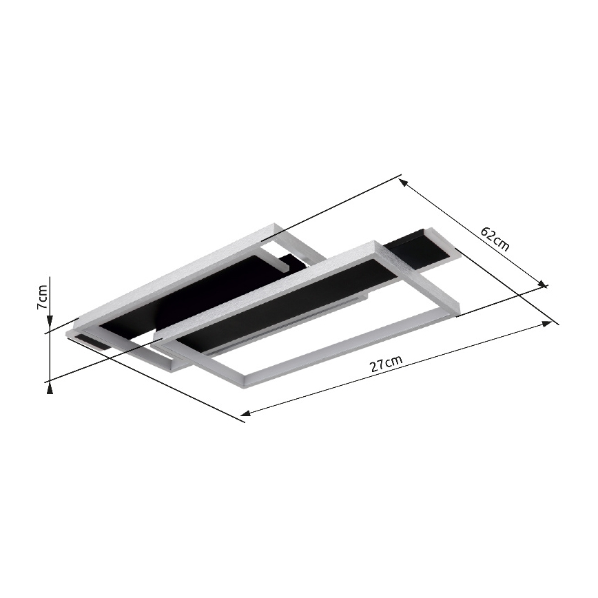 Globo - Plafonnier LED/40W/230V 62x27 cm chrome mat/noir