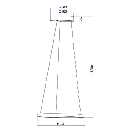 Globo - Suspension filaire LED/19W/230V