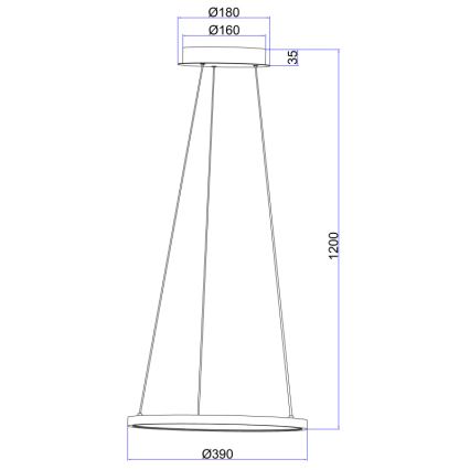 Globo - Suspension filaire LED/19W/230V