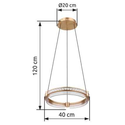 Globo - Suspension filaire en cristal à intensité variable LED/36W/230V 2700K-6000K + télécommande