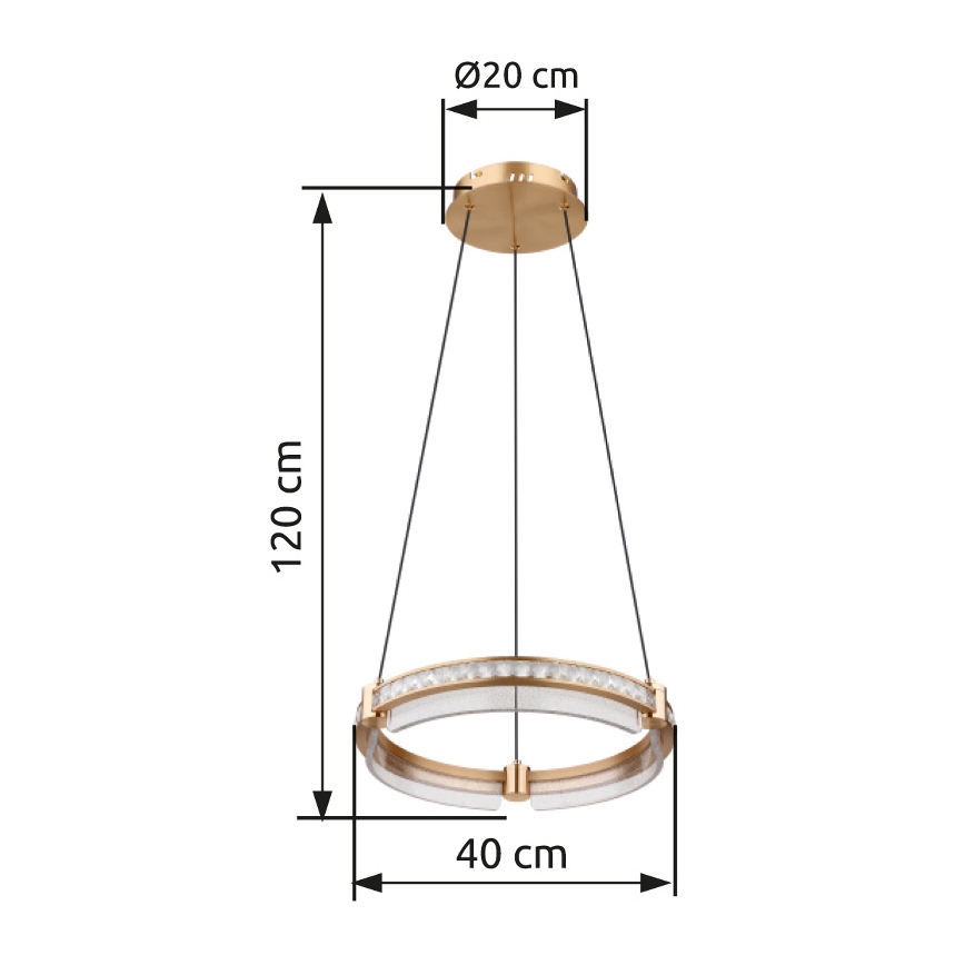 Globo - Suspension filaire en cristal à intensité variable LED/36W/230V 2700K-6000K + télécommande