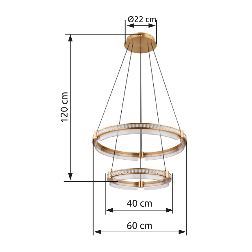 Globo - Suspension filaire en cristal à intensité variable LED/78W/230V 2700K-6000K + télécommande