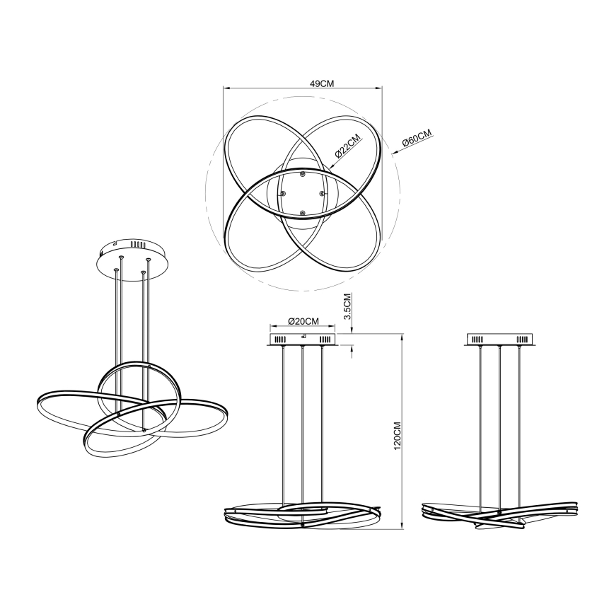 Globo - Suspension filaire LED/30W/230V