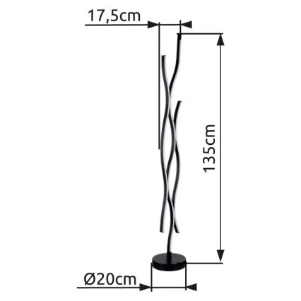 Globo - Lampadaire LED/28W/230V 3000K noir
