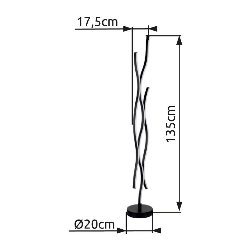 Globo - Lampadaire LED/28W/230V 3000K noir