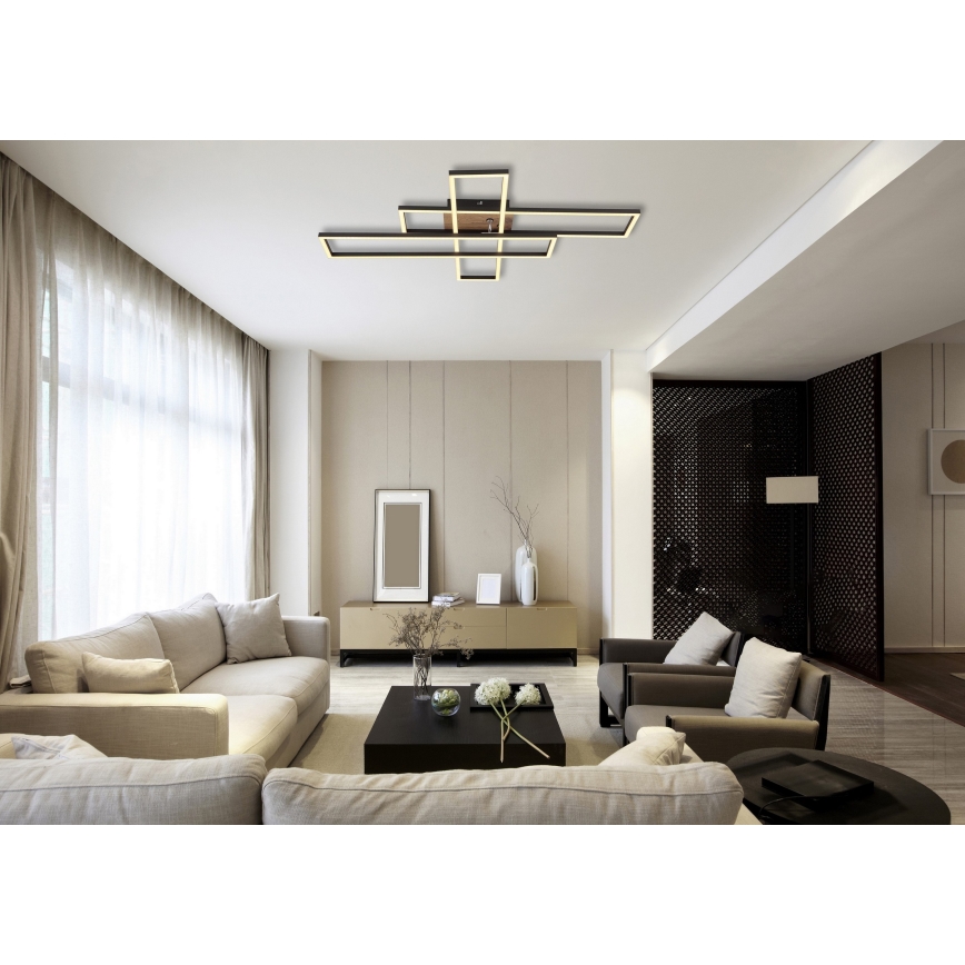 Globo - Plafonnier LED/40W/230V 3000K 60x80 cm noir