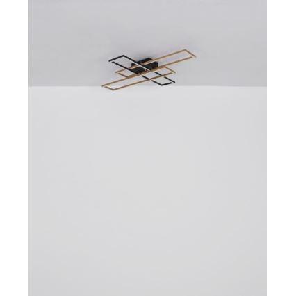 Globo - Plafonnier LED/40W/230V 3000K 60x80 cm noir/doré