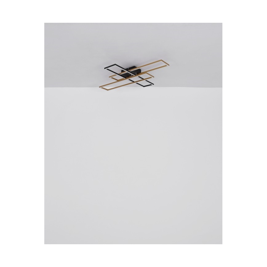 Globo - Plafonnier LED/40W/230V 3000K 60x80 cm noir/doré