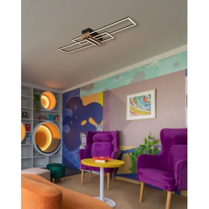 Globo - Plafonnier LED/40W/230V 3000K 25x100 cm noir