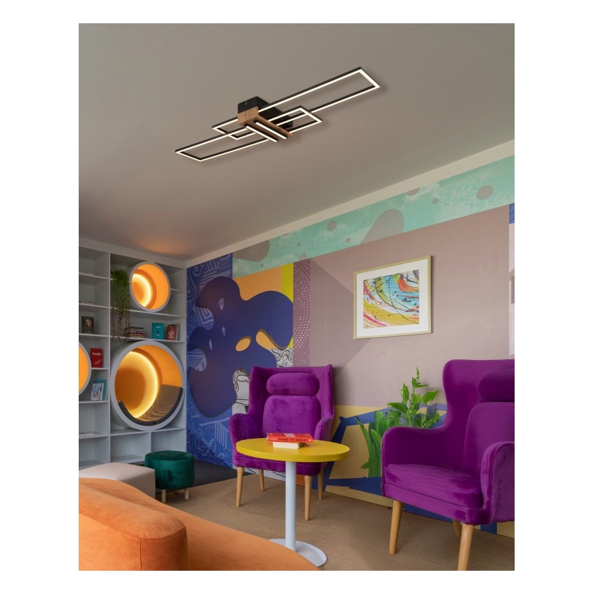 Globo - Plafonnier LED/40W/230V 3000K 25x100 cm noir