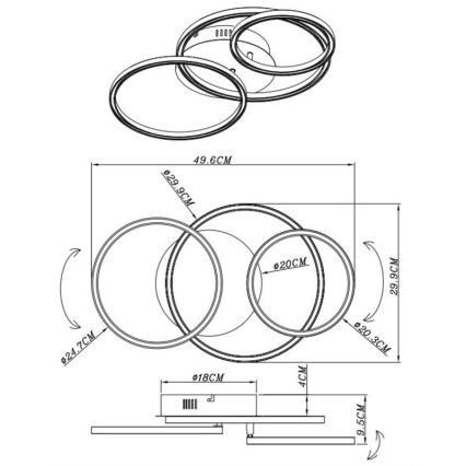 Globo - Plafonnier LED/30W/230V