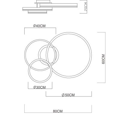 Globo - Plafonnier LED dimmable LED/72W/230V 2700-6000K 60x80 cm + télécommande